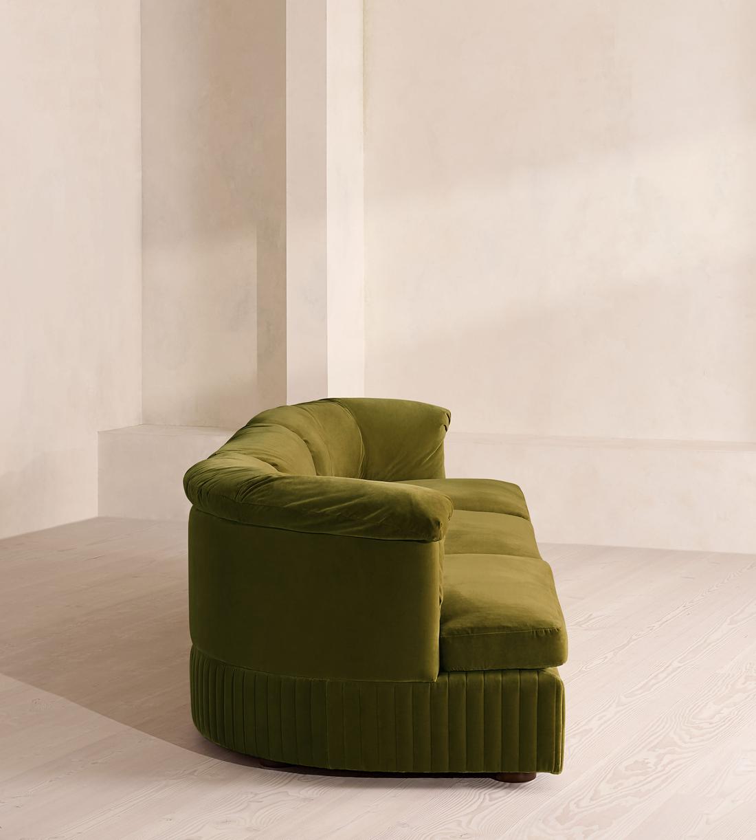 Oona Sectional Sofa - Four Seater - Velvet Olive - US - Images - Image 3
