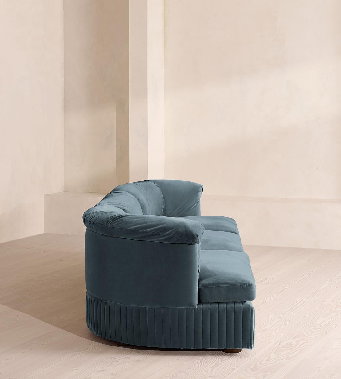 Oona Modular Sofa - Four Seater - Velvet Grey Blue UK - Images - Image 3