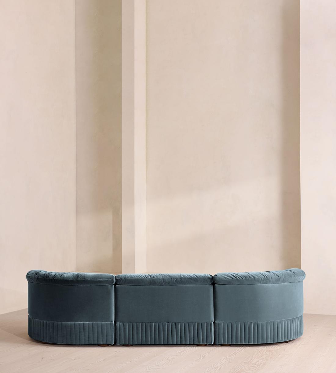 Oona Modular Sofa - Four Seater - Velvet Grey Blue UK - Images - Image 4