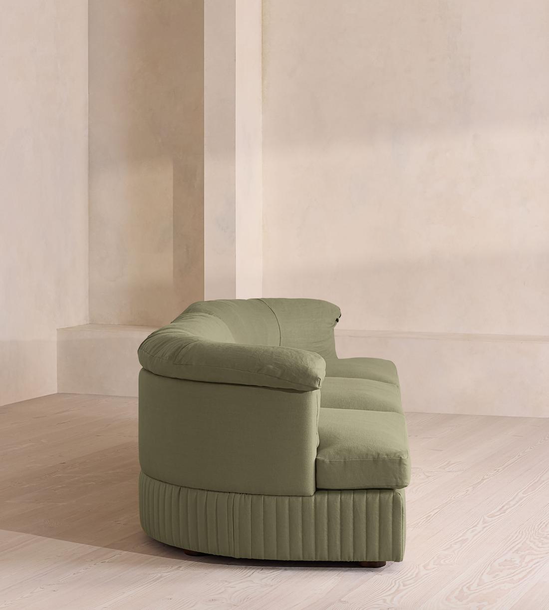 Oona Sectional Sofa - Four Seater - Linen - Sage - US - Images - Image 3
