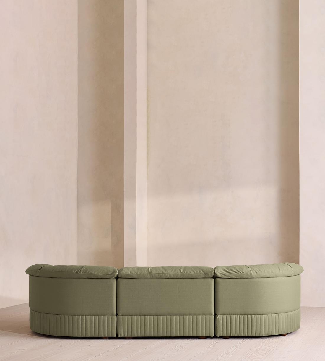 Oona Sectional Sofa - Four Seater - Linen - Sage - US - Images - Image 4