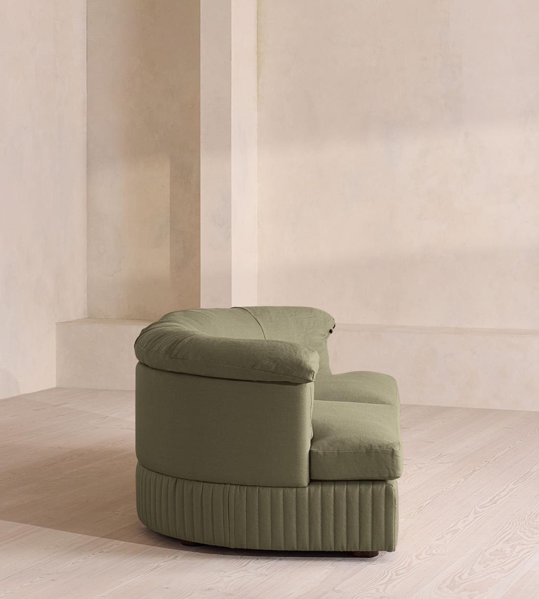 Oona Sectional Sofa - Three Seater - Linen - Sage - US - Images - Image 3