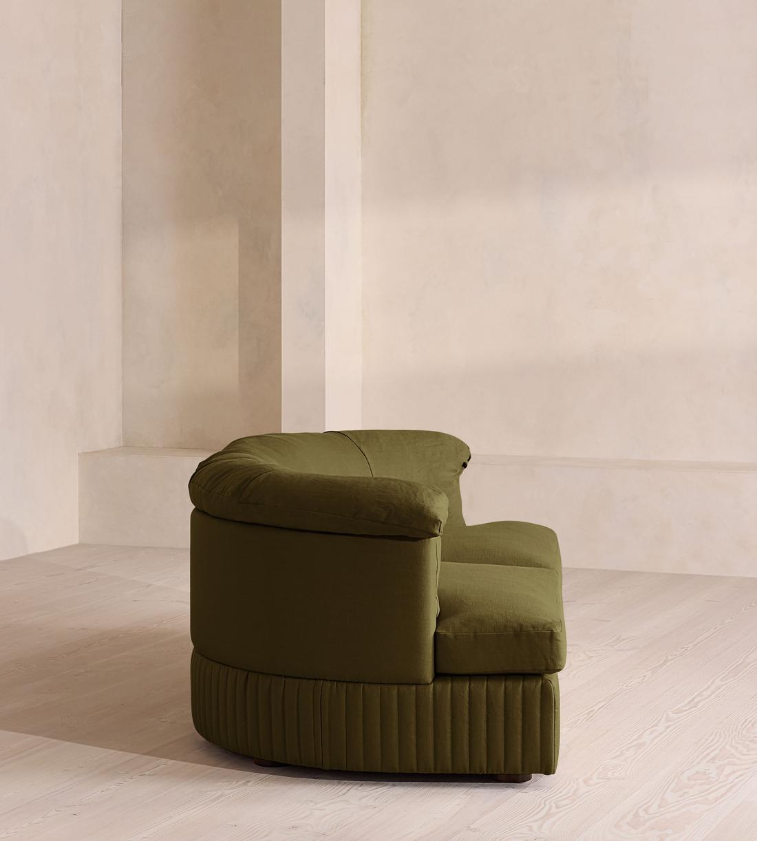Oona Deep Sit Modular Sofa - Three Seater - Linen - Olive - UK - Images - Image 3