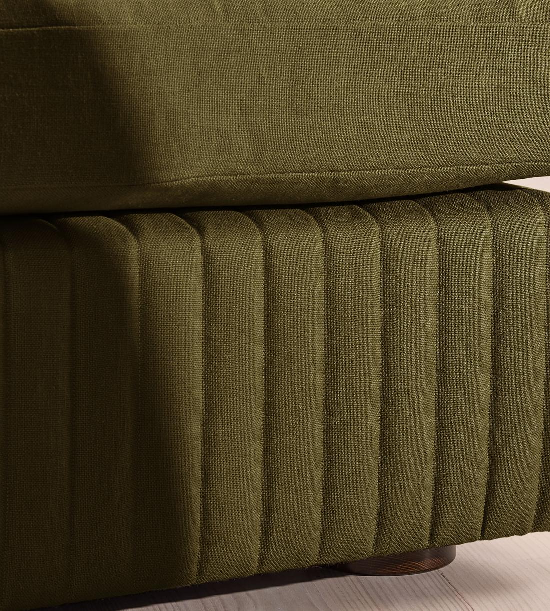 Oona Sectional Sofa - Three Seater - Linen - Olive - US - Images - Image 6