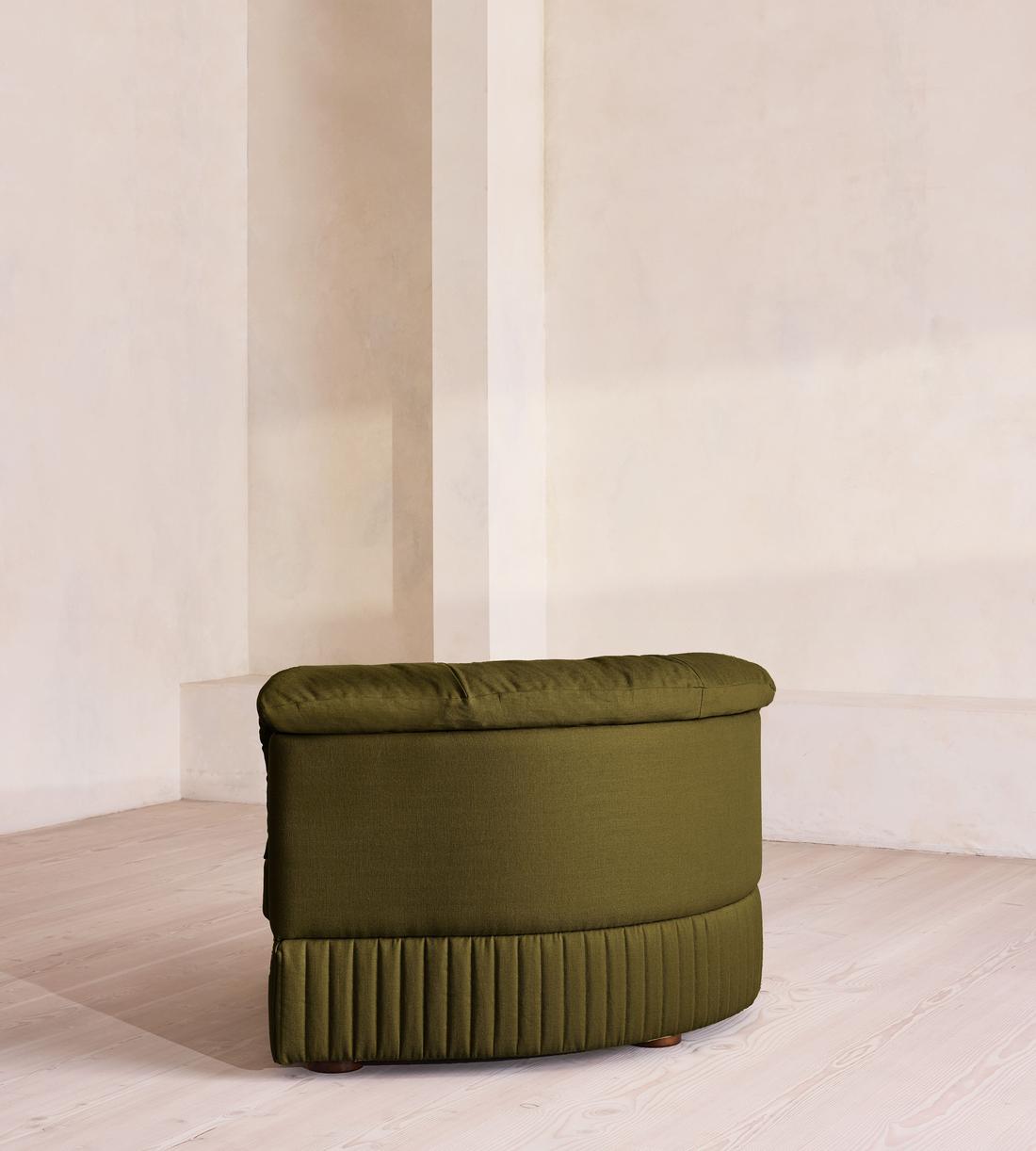 Oona Modular Sofa - Left Arm Module - Linen - Olive - UK - Image 4