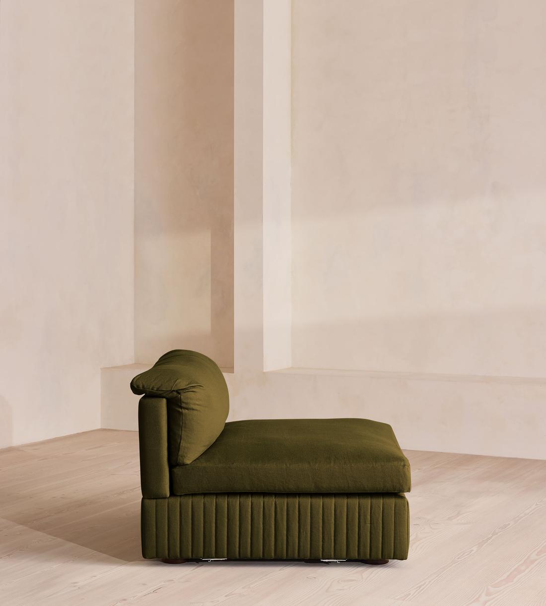 Oona Modular Sofa - Left Arm Module - Linen - Olive - UK - Image 6