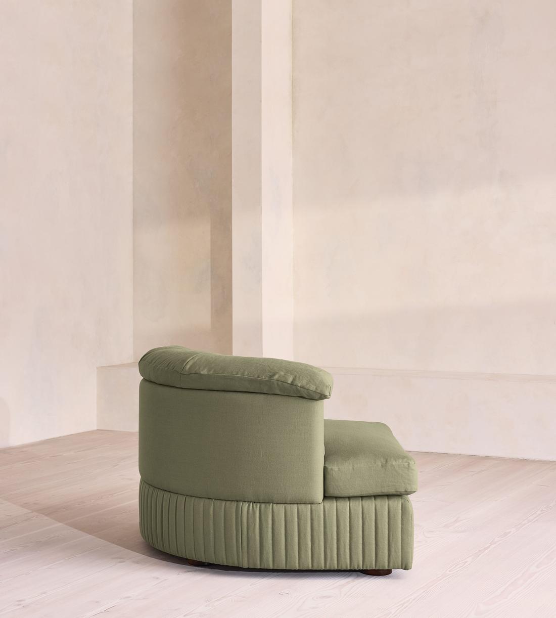 Oona Modular Sofa - Left Arm Module - Linen - Sage - UK - Image 3