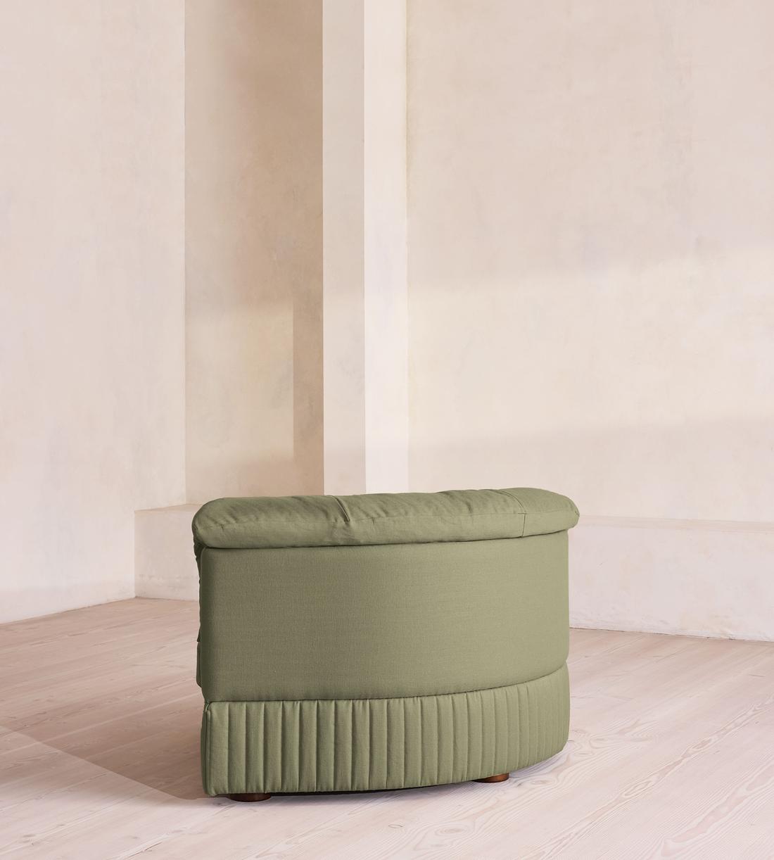 Oona Modular Sofa - Left Arm Module - Linen - Sage - UK - Image 4