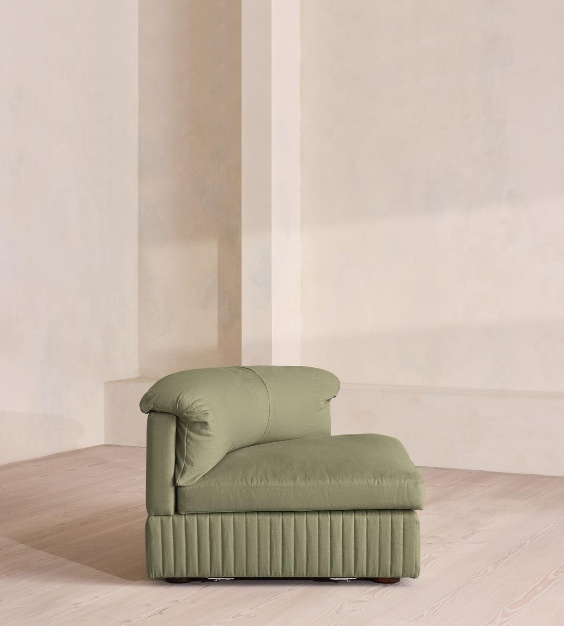 Oona Modular Sofa - Left Arm Module - Linen - Sage - UK - Image 5