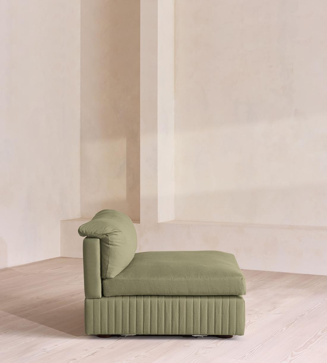 Oona Modular Sofa - Left Arm Module - Linen - Sage - UK - Image 6