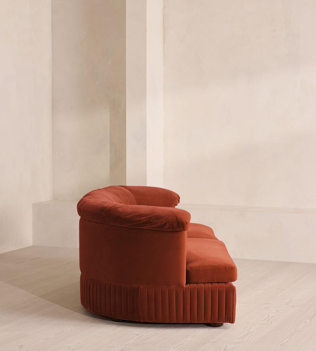 Oona Sectional Sofa - Three Seater - Velvet Rust - US - Images - Image 3
