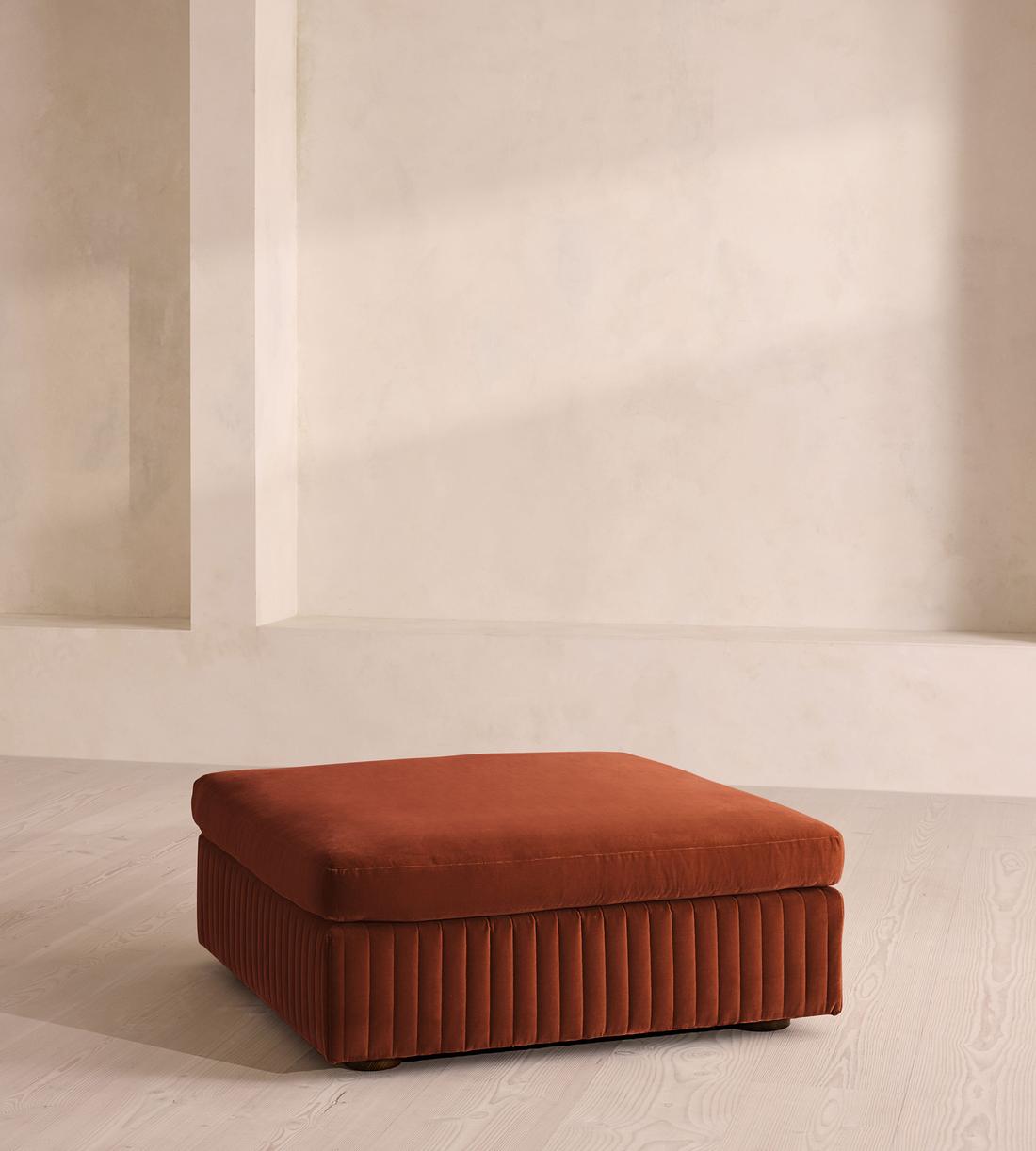 Oona Ottoman - Velvet Rust - US - Listing - Image 1