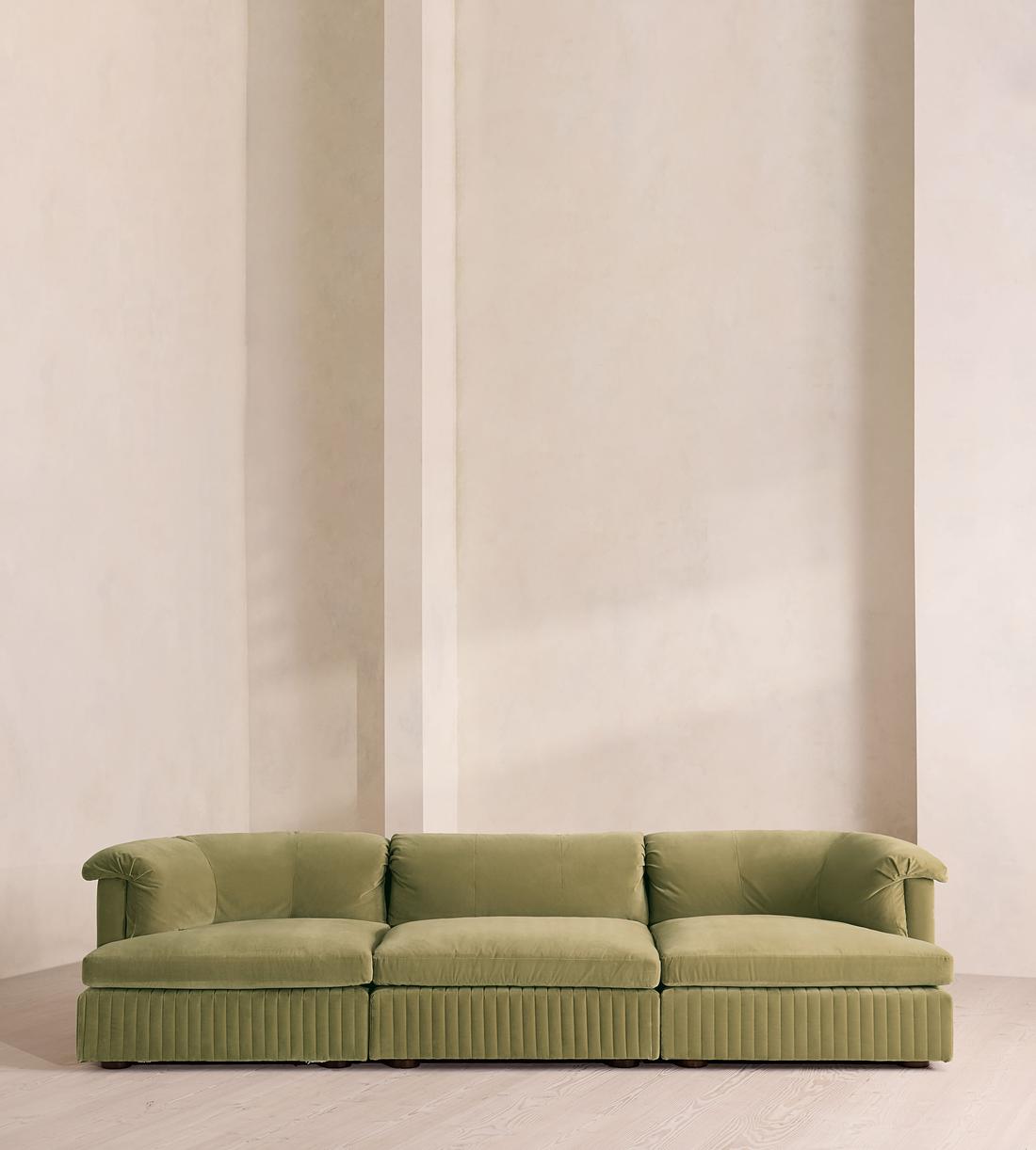 Oona Sectional Sofa - Four Seater - Velvet Lichen - US - Listing - Image 1