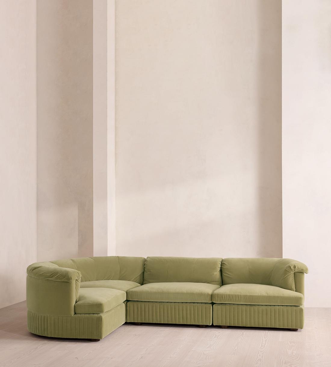 Oona Sectional Sofa - L-Shape Sofa - Velvet Lichen - US - Listing - Image 2