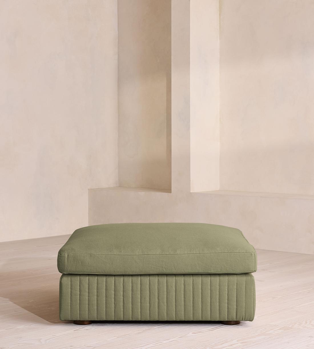 Oona Ottoman - Linen - Sage - UK - Listing - Image 2