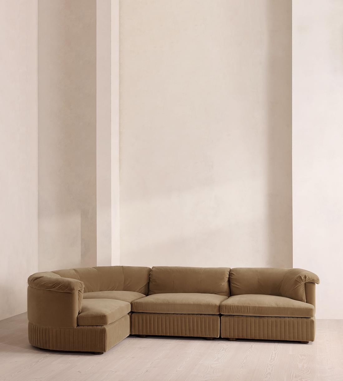 Oona Deep Sit Sectional Sofa - L-Shape Sofa - Velvet - Truffle US - Listing - Image 2
