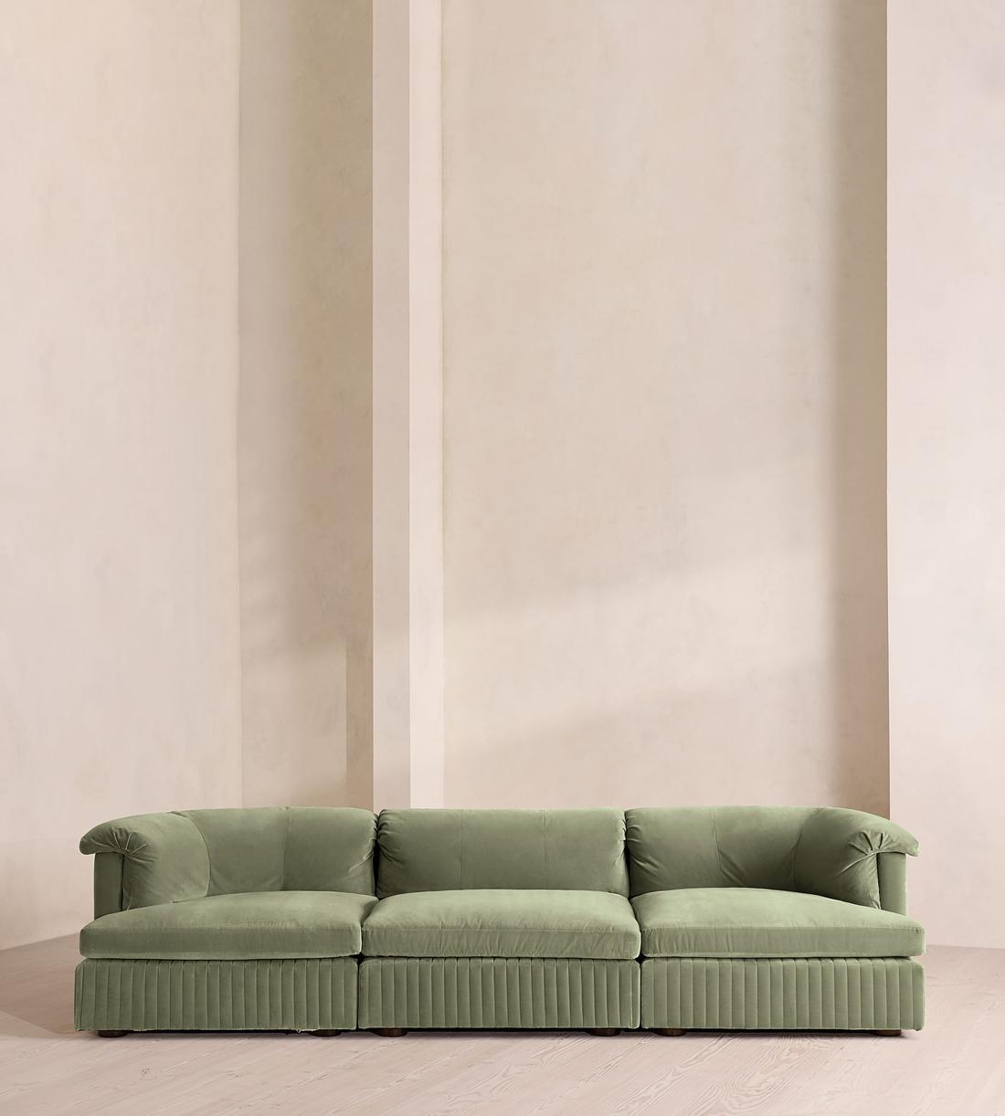 Oona Modular Sofa - Four Seater - Velvet - Seafoam - UK - Listing - Image 1
