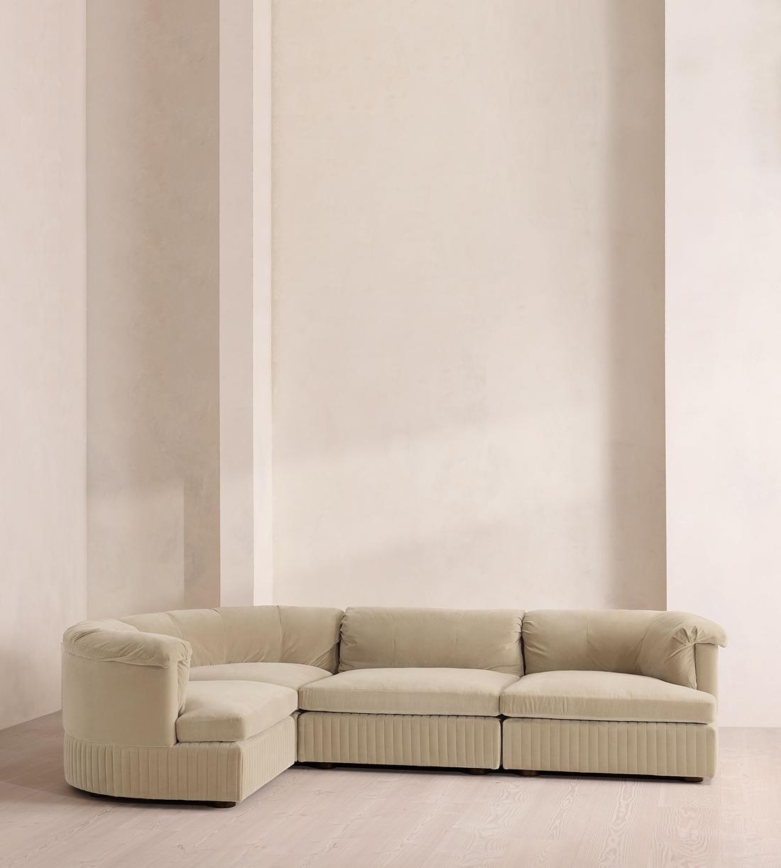Oona Deep Sit Sectional Sofa - L-Shape Sofa - Velvet - Oyster - US - Listing - Image 2