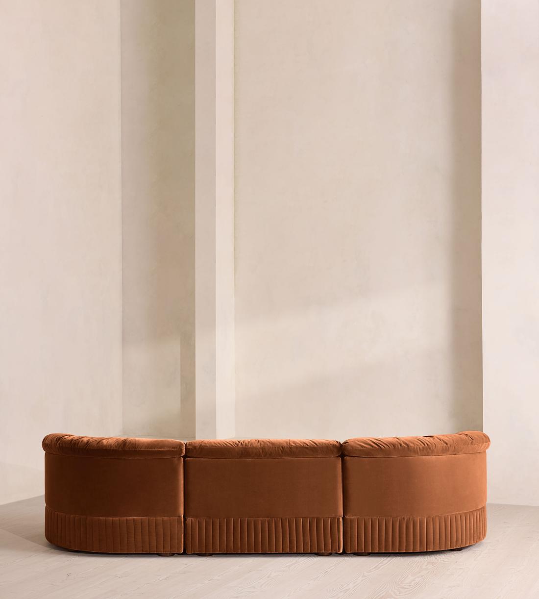 Oona Deep Sit Sectional Sofa - Four Seater - Velvet - Cinnamon - US - Images - Image 4