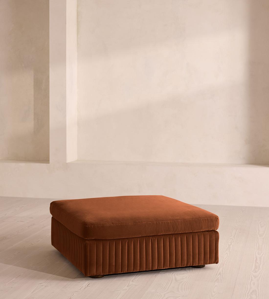 Oona Ottoman - Velvet - Cinnamon - US - Listing - Image 1