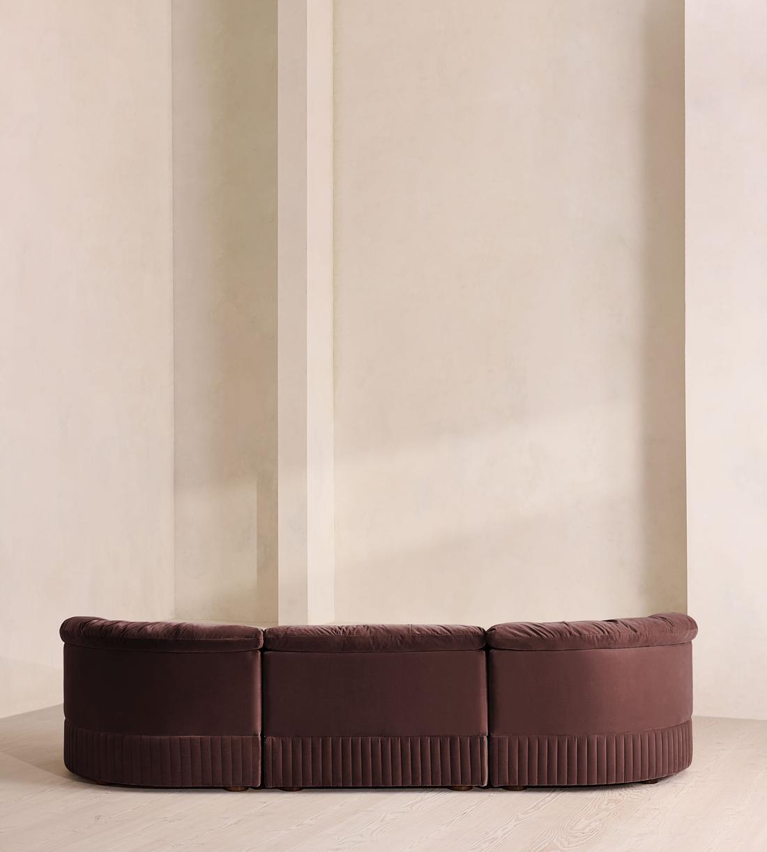Oona Deep Sit Sectional Sofa - Four Seater - Velvet - Aubergine - US - Images - Image 4