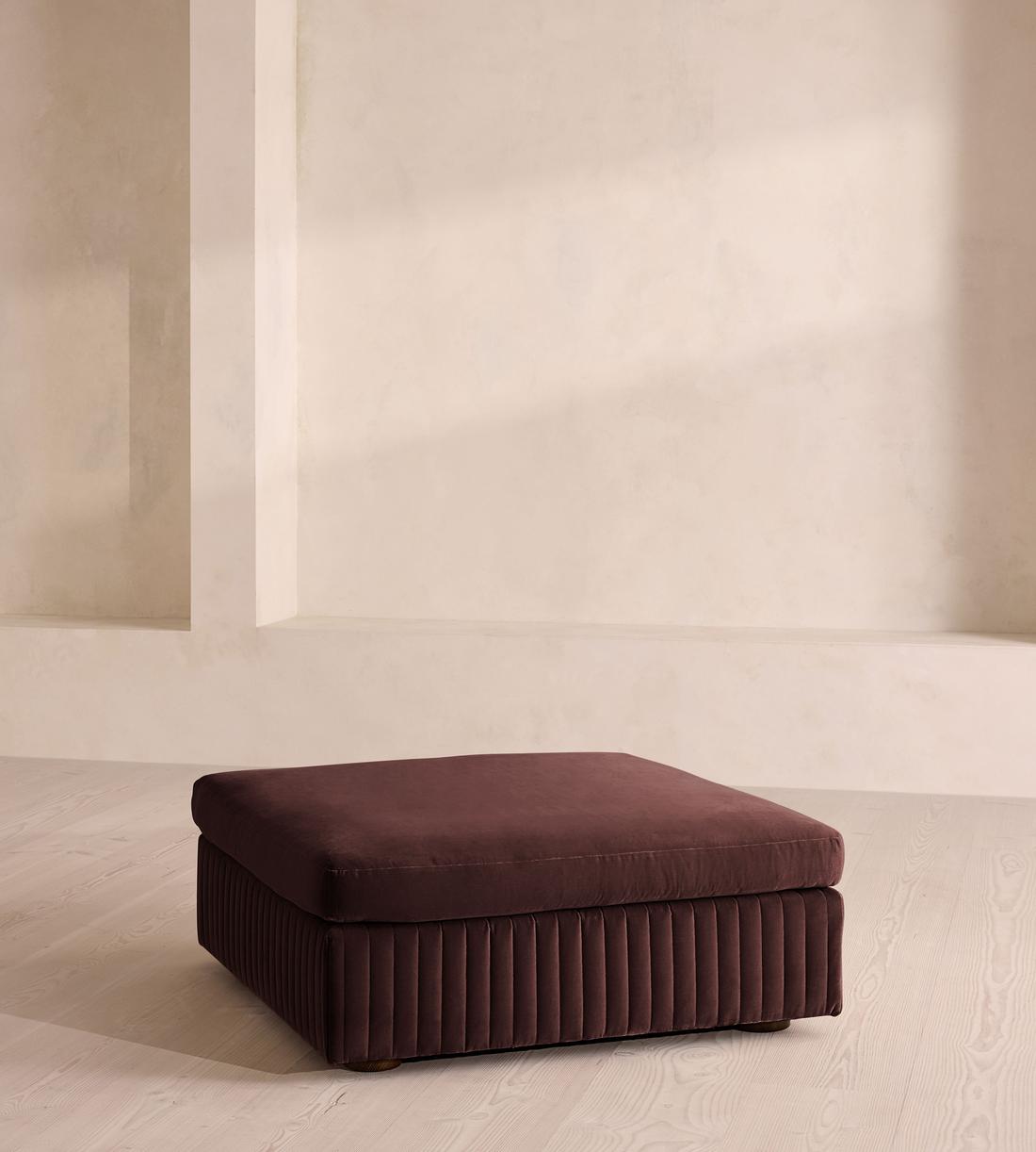 Oona Ottoman - Velvet - Aubergine - US - Listing - Image 1