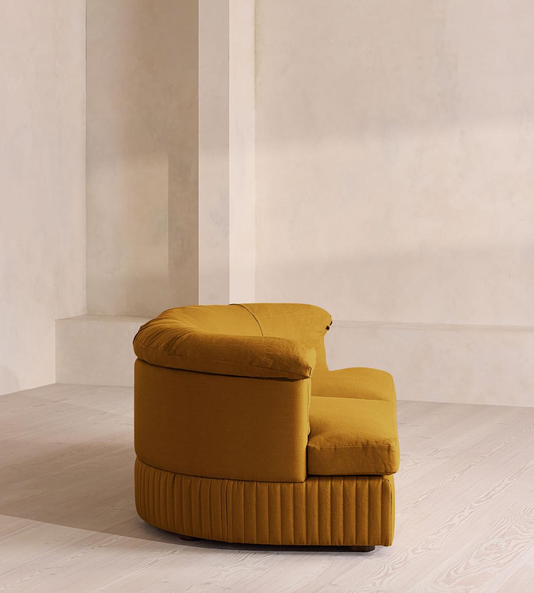 Oona Deep Sit Modular Sofa - Three Seater - Linen - Turmeric - UK - Images - Image 3