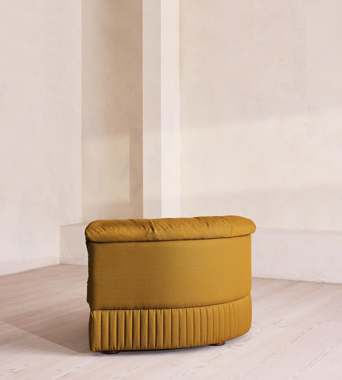 Oona Sectional Sofa - Left Arm Module - Linen - Turmeric - US - Image 4