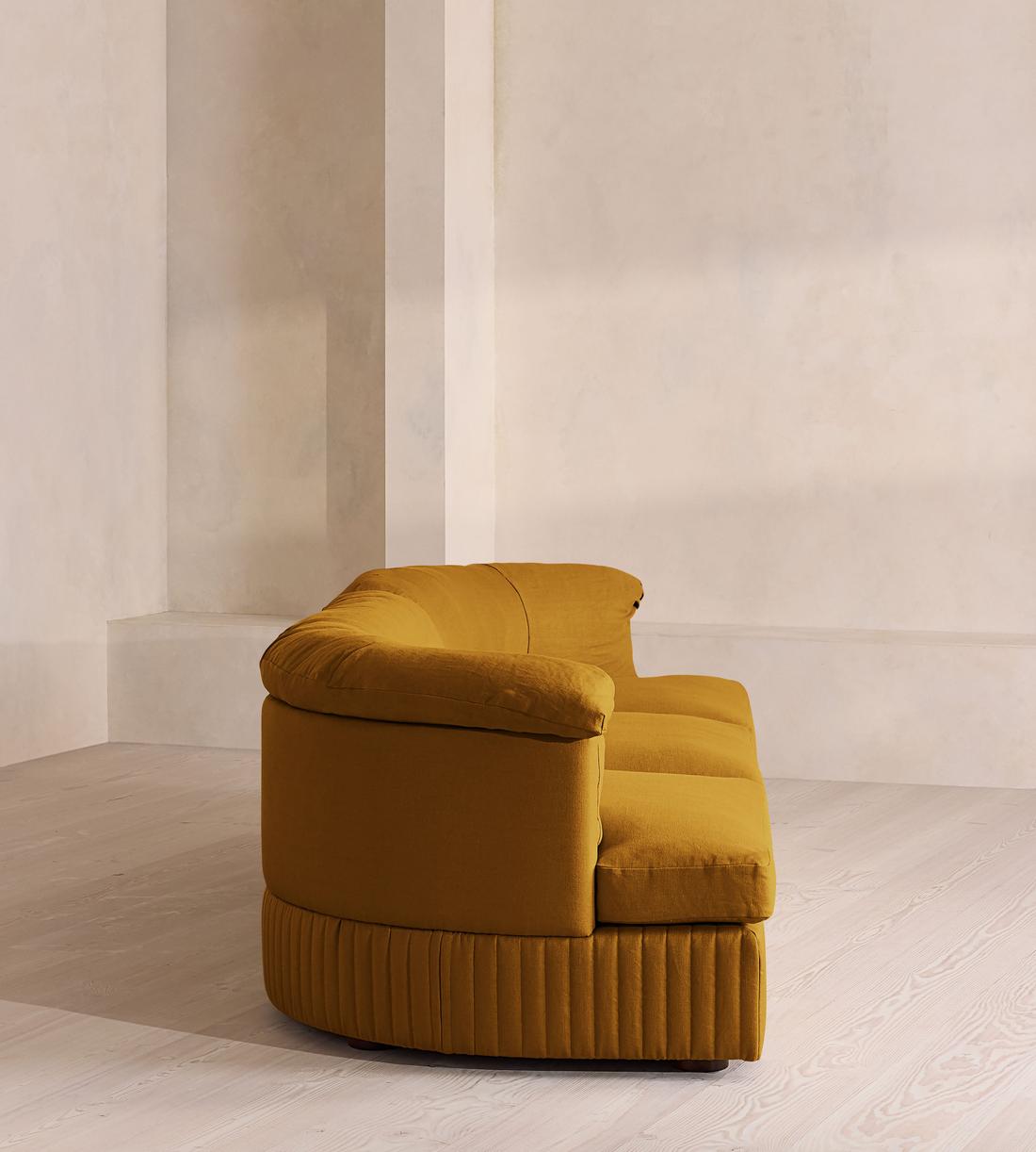 Oona Sectional Sofa - Four Seater - Linen - Turmeric - US - Images - Image 3