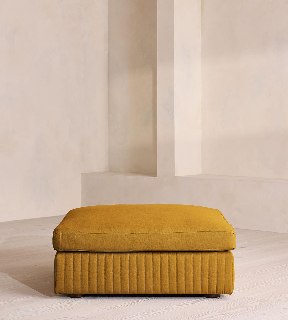 Oona Ottoman - Linen - Turmeric - UK - Listing - Image 2