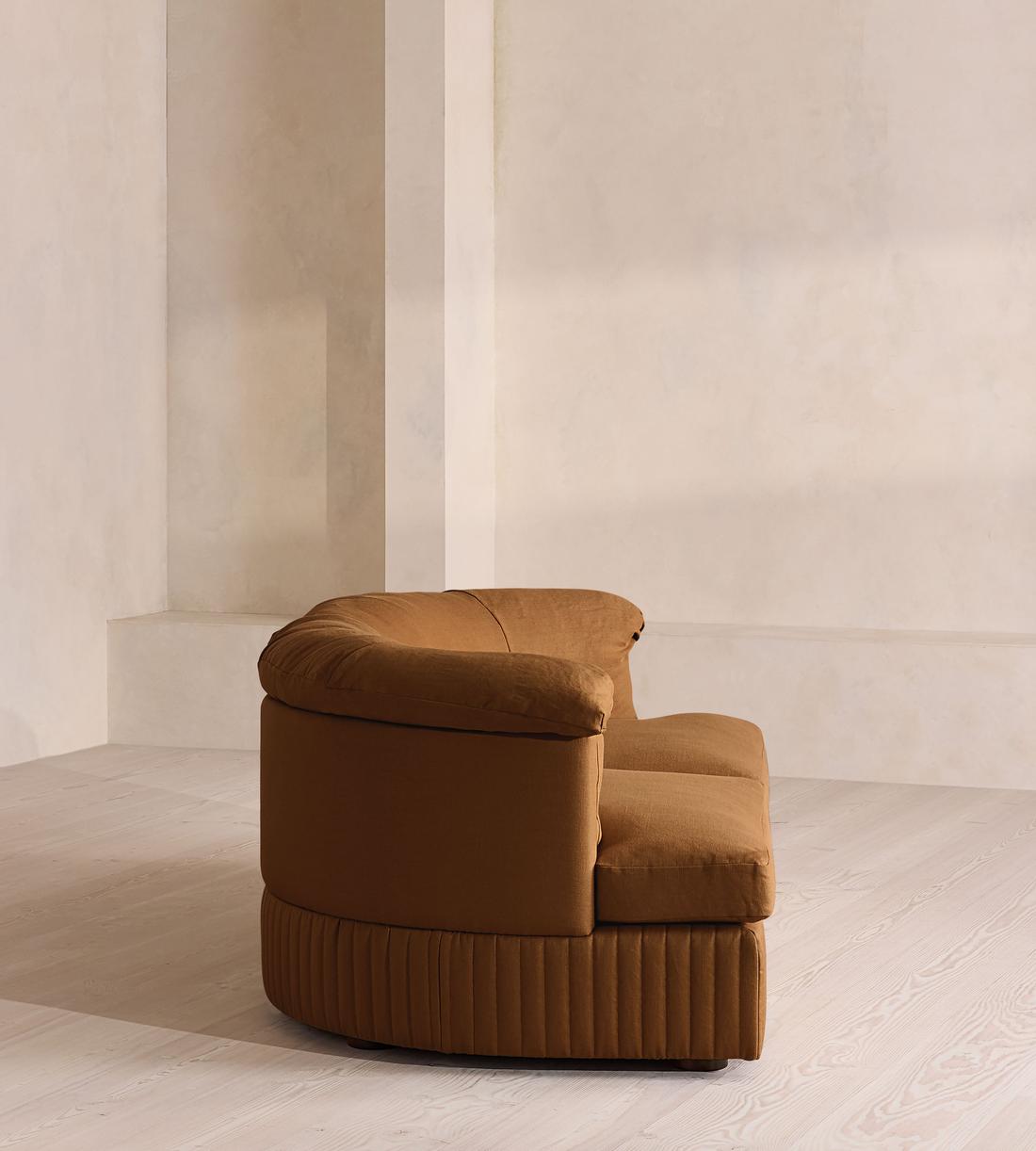 Oona Deep Sit Modular Sofa - Three Seater - Linen - Terracotta - UK - Images - Image 3