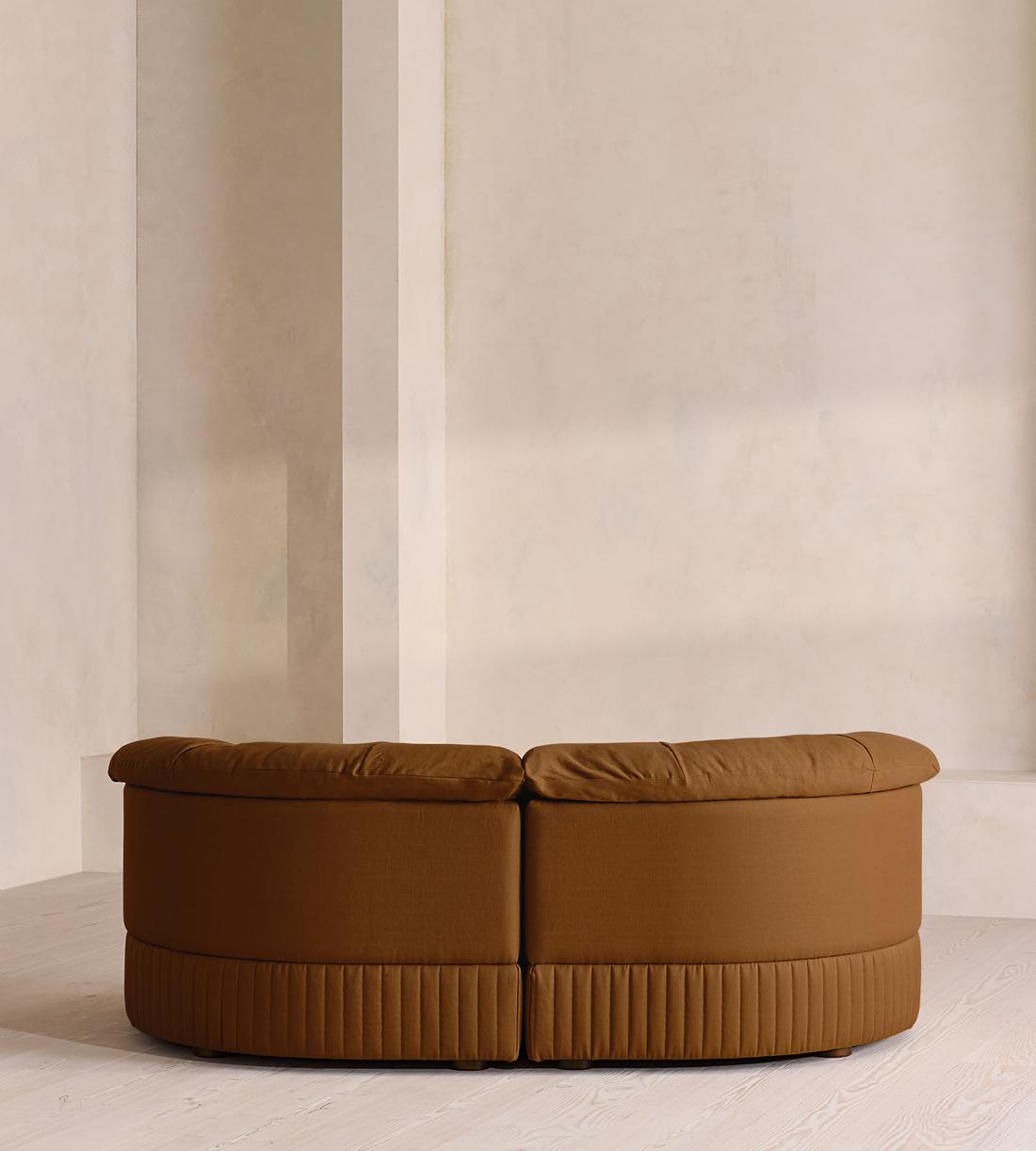 Oona Sectional Sofa - Three Seater - Linen - Terracotta - US - Images - Image 4