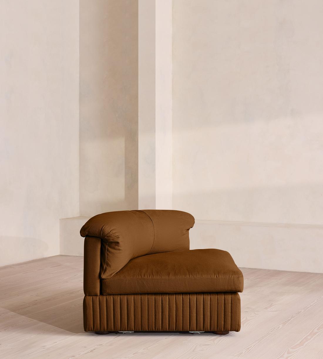 Oona Sectional Sofa - Left Arm Module - Linen - Terracotta - US - Image 6