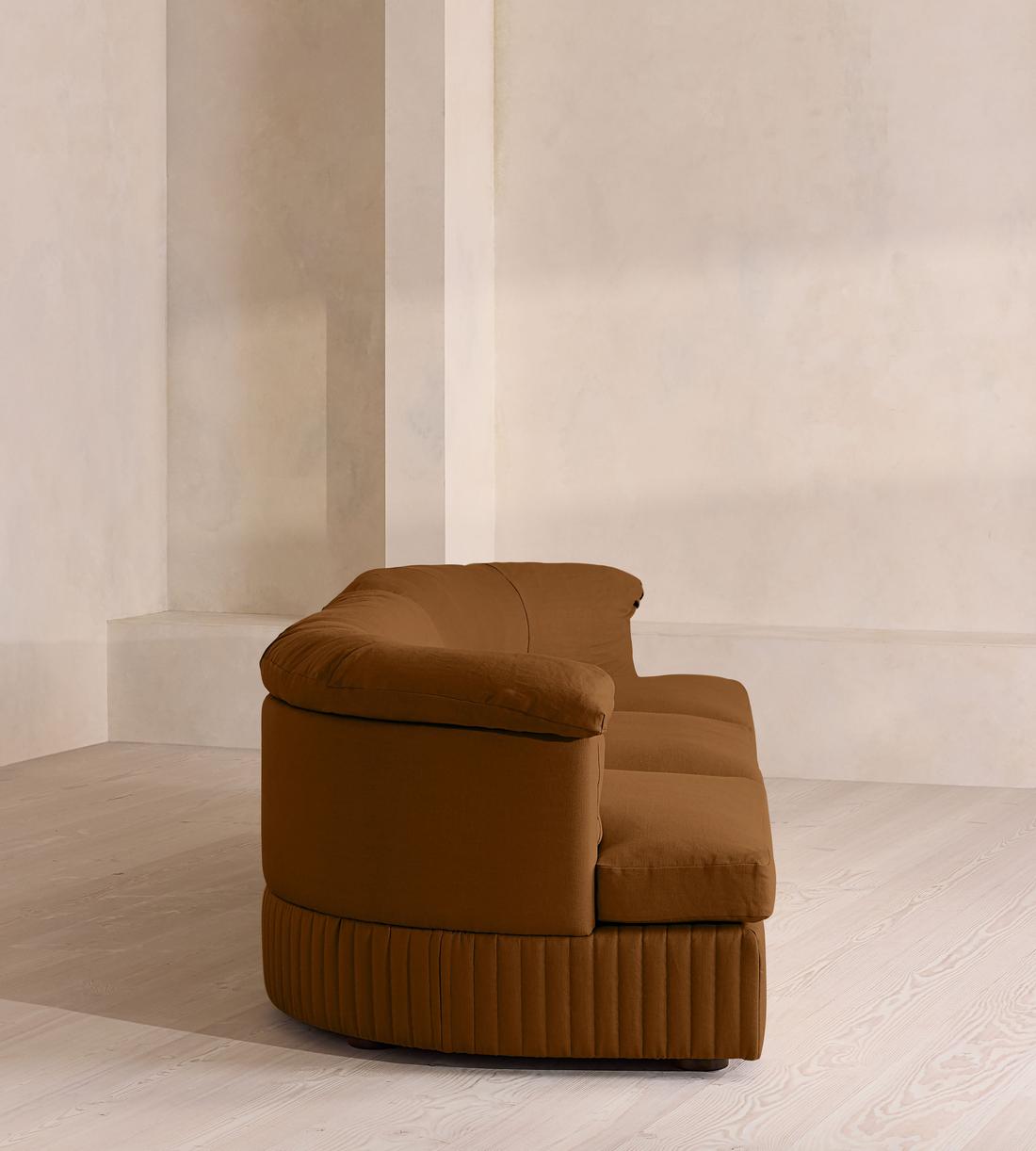 Oona Deep Sit Modular Sofa - Four Seater - Linen - Terracotta - UK - Images - Image 3