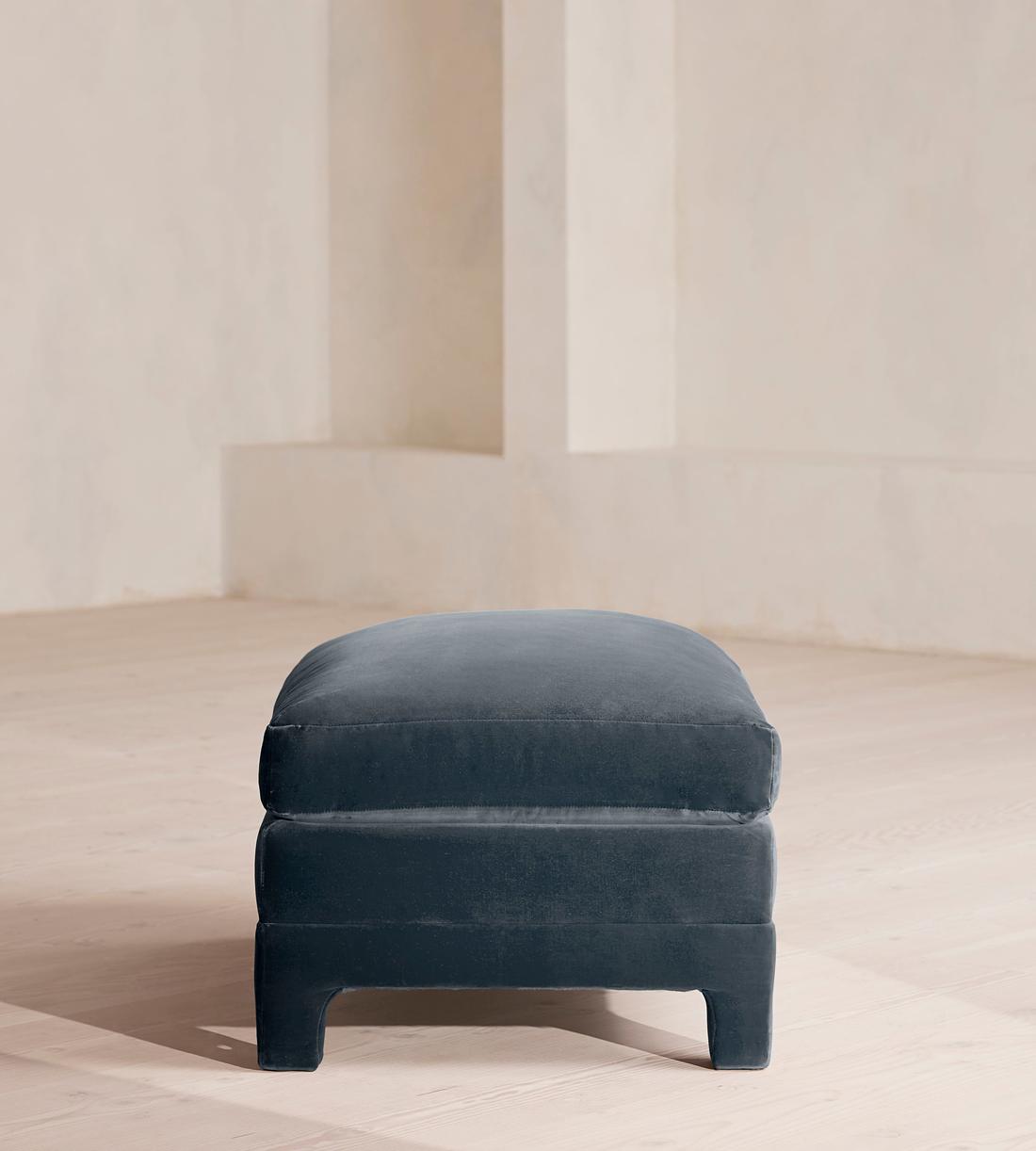 Ashford Ottoman - Velvet - Grey Blue - Images - Image 3