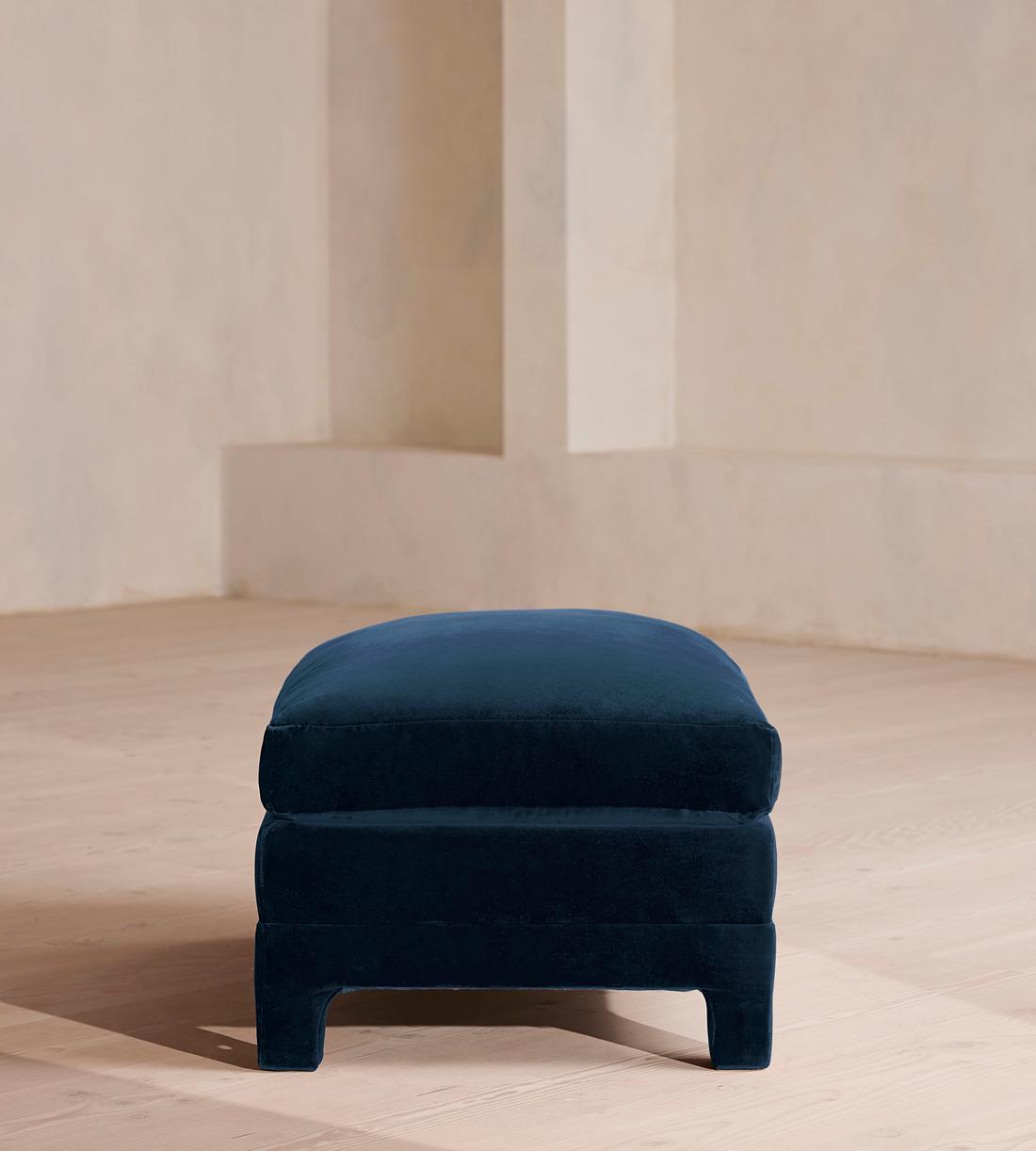 Ashford Ottoman - Velvet - Royal Blue - Images - Image 3