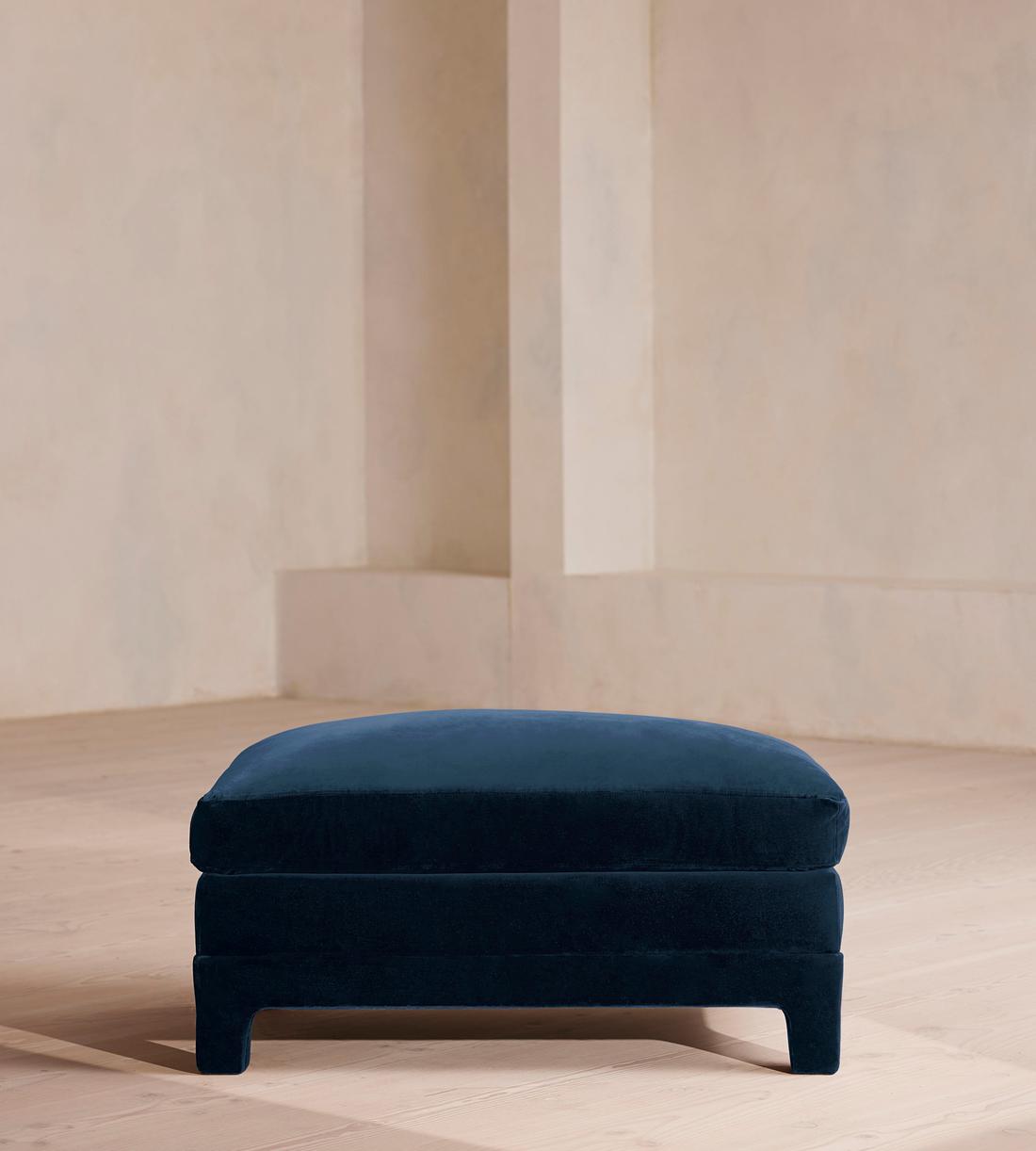 Ashford Ottoman - Velvet - Royal Blue - Listing - Image 1