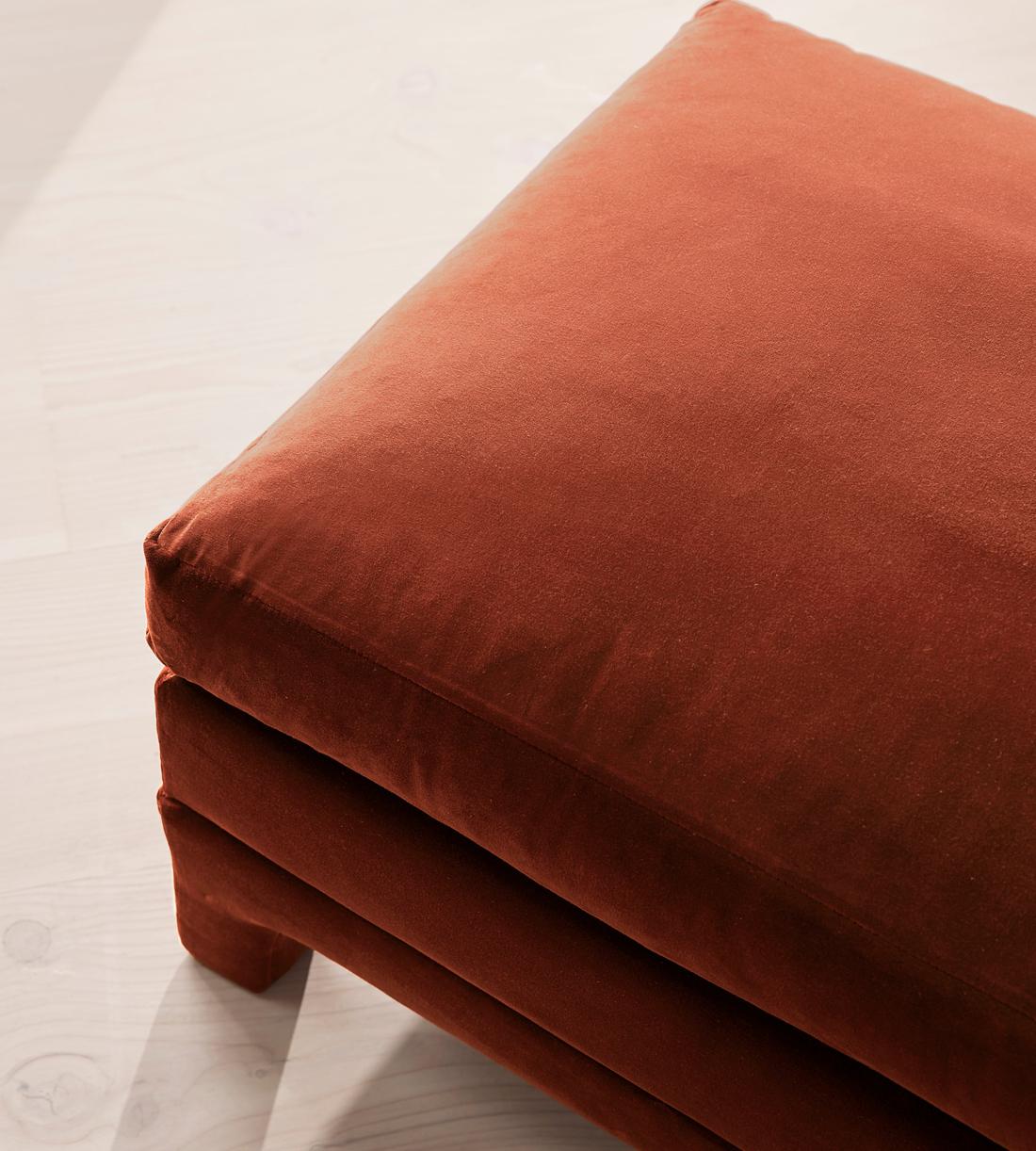 Ashford Ottoman Velvet - Rust - Images - Image 4