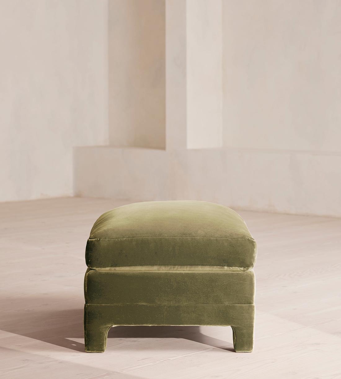 Ashford Ottoman Velvet - Lichen - Images - Image 3