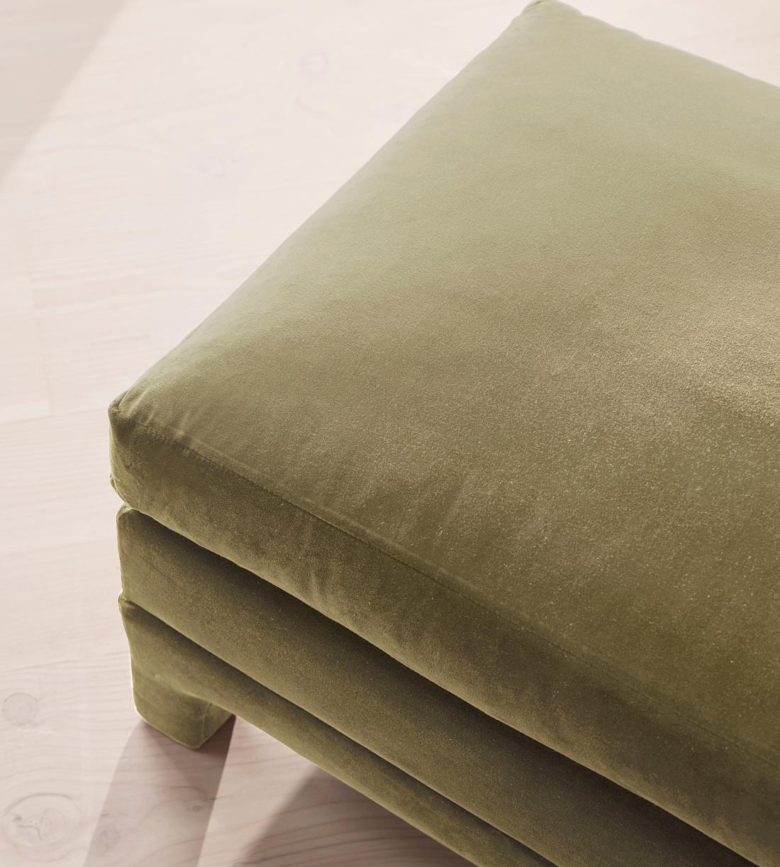 Ashford Ottoman Velvet - Lichen - Images - Image 4