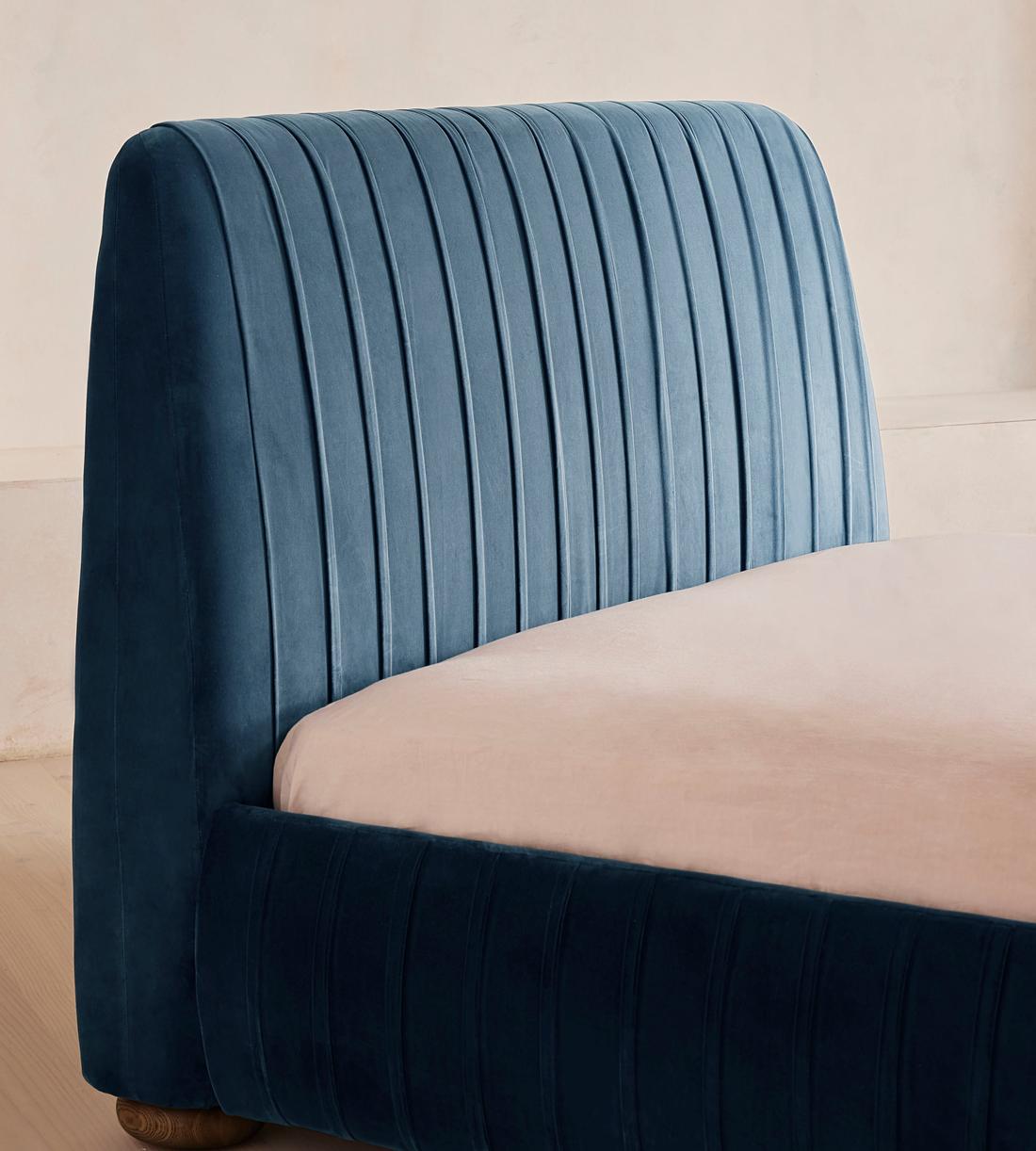 Vivienne Bed - Double - Velvet - Royal Blue - Images - Image 5