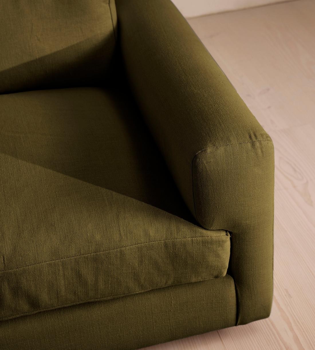 Mossley Corner Sofa - Linen - Olive - Images - Image 5