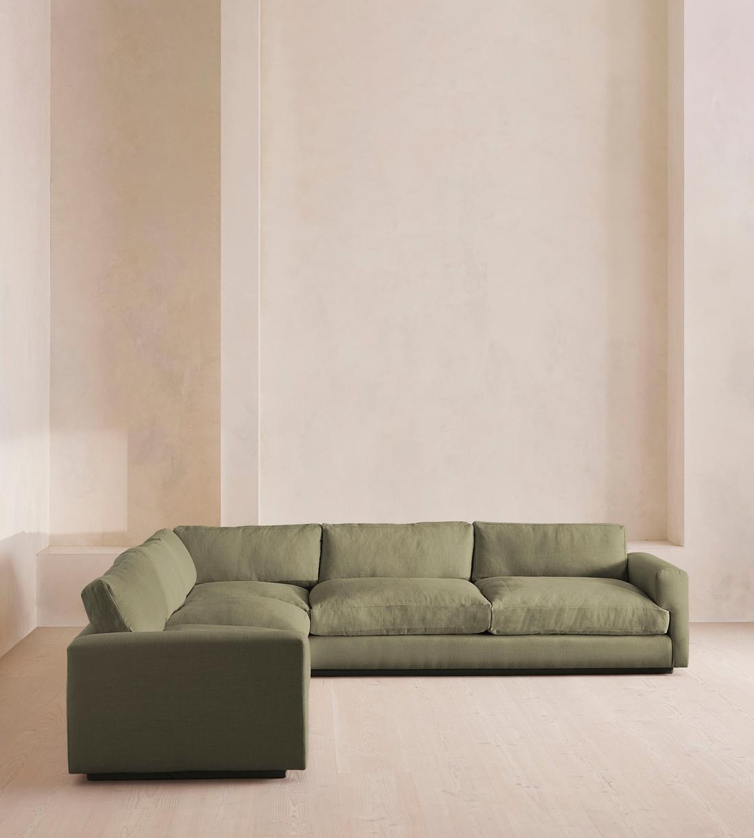Mossley Corner Sofa - Linen - Sage - US - Listing - Image 1