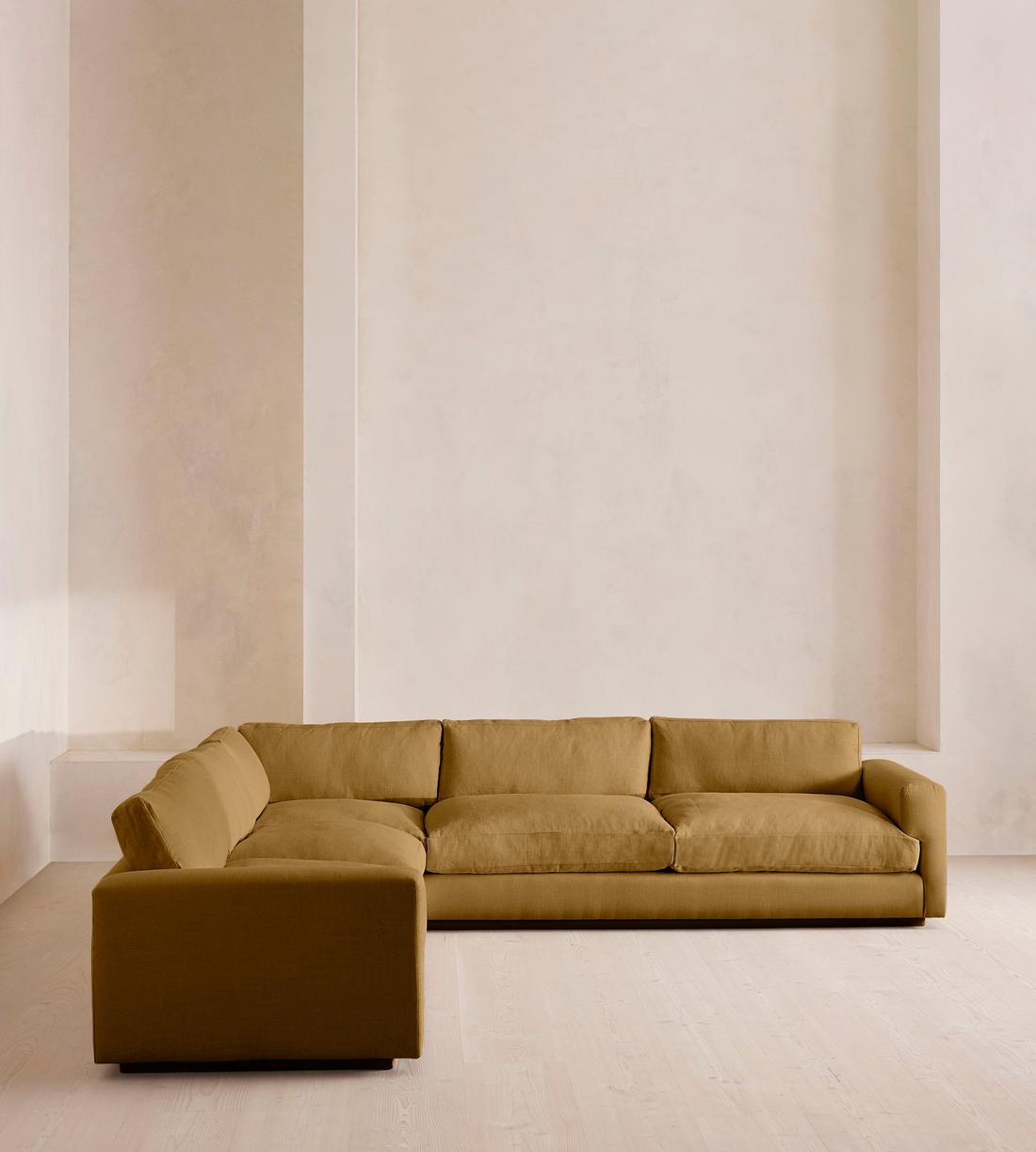 Mossley Corner Sofa - Linen - Ochre - Listing - Image 1