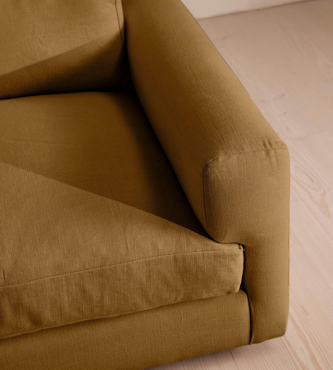 Mossley Corner Sofa - Linen - Ochre - Images - Image 5