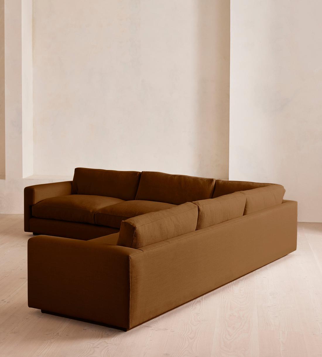 Mossley Corner Sofa - Linen - Terracotta - UK - Images - Image 3