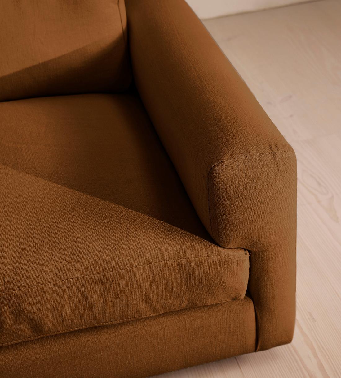 Mossley Corner Sofa - Linen - Terracotta - UK - Images - Image 5