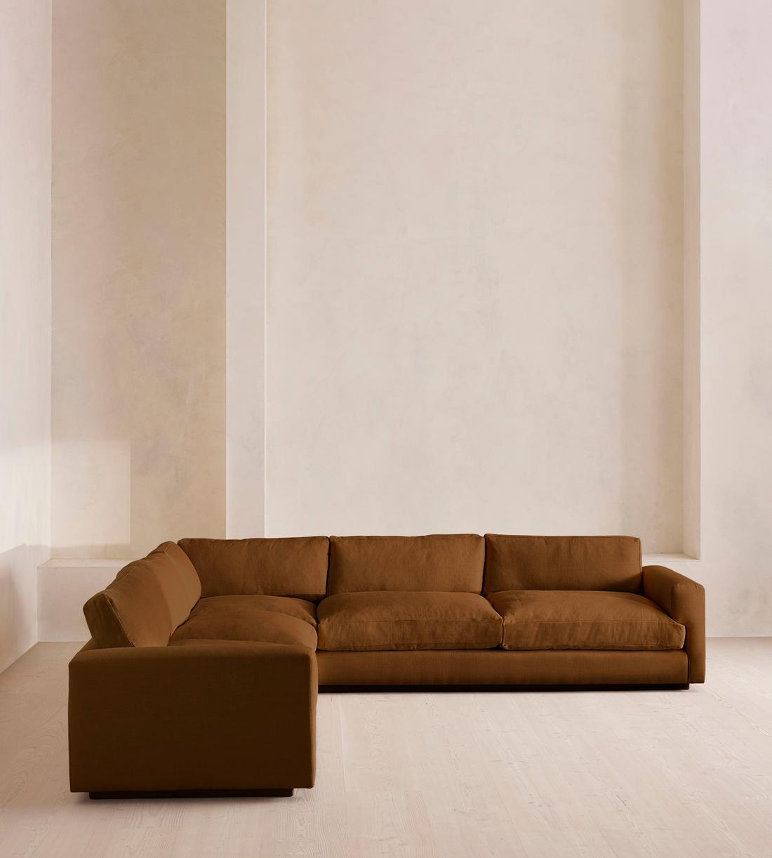 Mossley Corner Sofa - Linen - Terracotta - US - Listing - Image 1