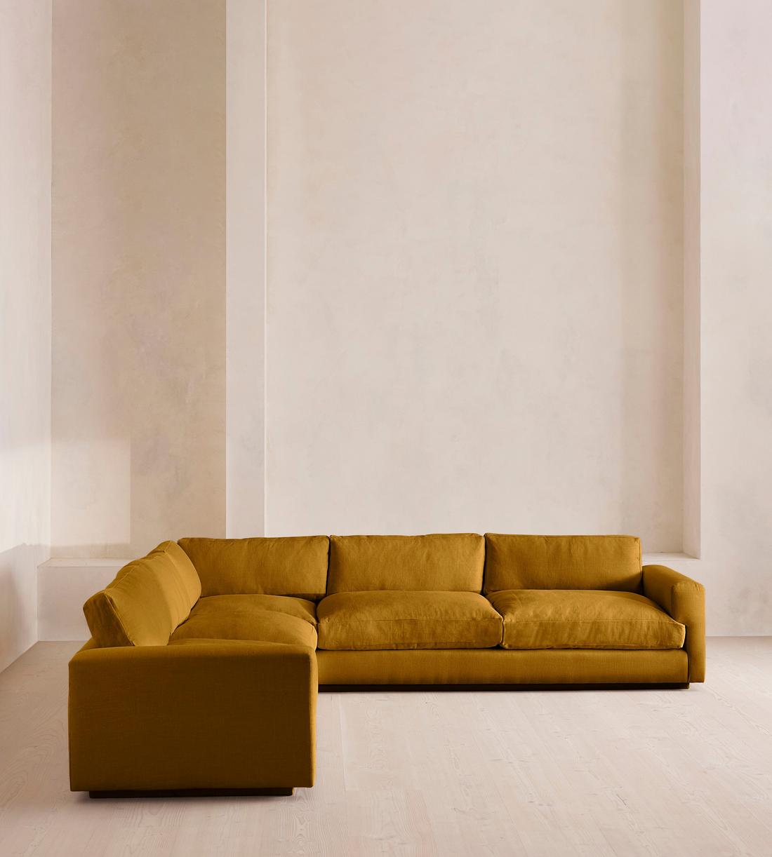Mossley Corner Sofa - Linen - Turmeric - UK - Listing - Image 1