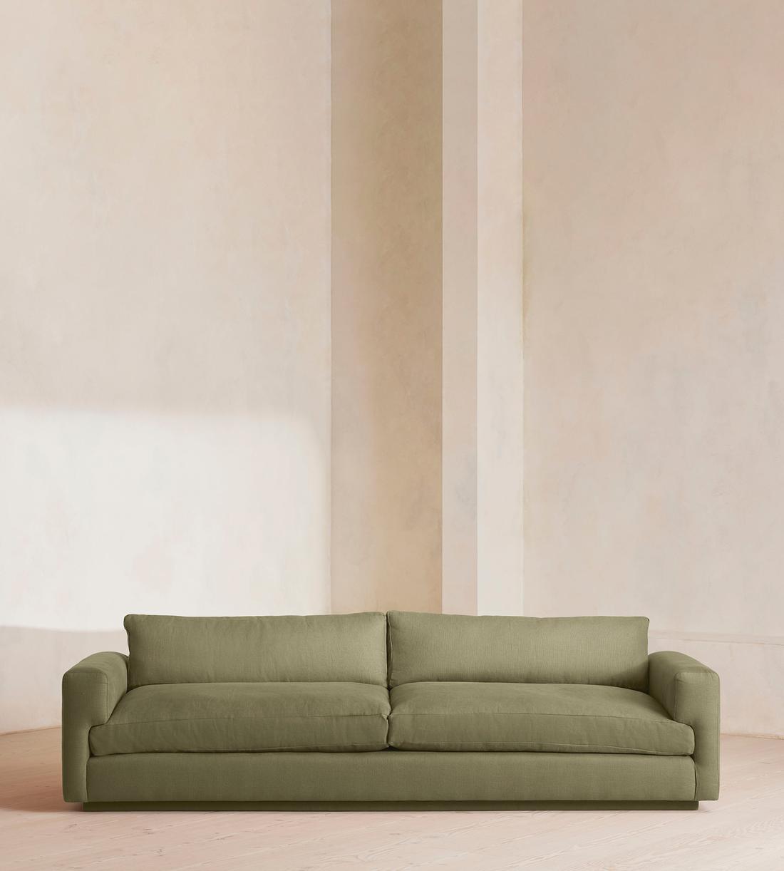 Mossley Four Seater Sofa - Linen - Sage - Listing - Image 1